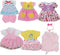 JING SHOW BUSSINESS 6 Sets Baby Doll Clothes for 10-12 Inch Girl Doll, Doll Clothes Dress Outfits Headbands Accessories fits 10 11 12inch Baby Doll