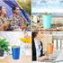ABGOODS Premium Pint Stainless Steel Cups for Kids and Adults 16 oz - Drinking Glasses Made of Material Indoor Outdoor Activities Four with Cleaning brushes & Straws in a Clear Pack