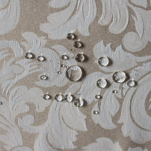 Tektrum 70 X 70 inch Square Damask Jacquard Tablecloth Table Cover - Waterproof/Spill Proof/Stain Resistant/Wrinkle Free/Heavy Duty - Great for Banquet, Parties, Dinner, Kitchen, Wedding (Beige)