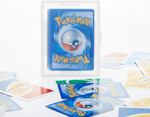 12 Pieces Card Deck Boxes Empty Plastic Storage Box Card Holder Clear Card Case, Snaps Closed