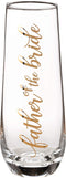 Lillian Rose Father of Bride Stemless Champagne Wedding Toasting Glass, 1 Count (Pack of 1), Clear
