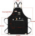 Chef Apron Water Resistant Canvas Cross Back Adjustable Apron for Men Women