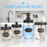 Mason Jar Bathroom Accessories Set 4 - Mason Jar Soap Dispenser & 2 Apothecary Jars & Toothbrush Holder - Rustic Farmhouse Restroom, Bathroom Home Decor Clearance, Countertop Vanity Organizer, Black