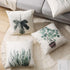 Monkeysell Decorative Throw Pillow Covers, 4 Pack of Green Plant Pattern Cotton Linen Throw Pillow Case Cushion Cover Home Décor Sofa Decorative Pillow 18 X 18 Inch (Green Plant)