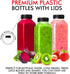 Stock Your Home 12-Ounce Bottles with Black Caps (12 Pack) - BPA-Free Plastic Bottles with Tamper Proof Caps - Leak Resistant & Reusable - Bottles for Juice