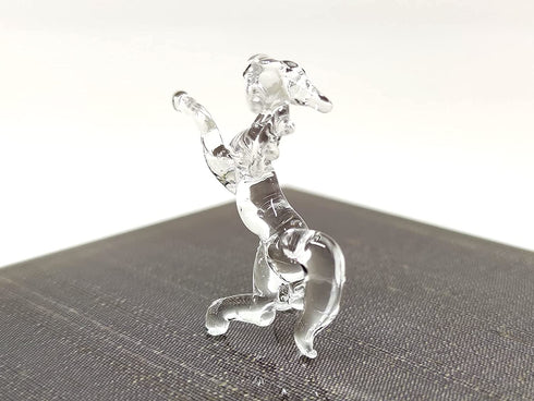Sansukjai Rare Horse Tiny Micro Crystal Figurines Hand Blown Clear Glass Art Wild Animals Collectible Gift Home D©cor#1 (N)