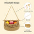 Boho Hanging Fruit Woven Baskets Handmade Pocket Hanger Fruit Storage Wall Mount Organization with 2 Hooks to Store All Items for Home Kitchen Modern D©cor (khaki)
