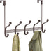 iDesign York Lyra Over the Door 10-Hook Rack for Coats, Hats, Robes, Towels - Bronze
