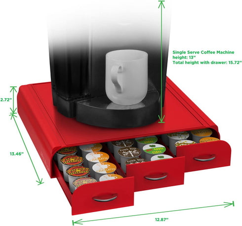 Mind Reader REDCUP Coffee pod Drawer, One Size, Red 2