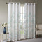 Madison Park Cecily Semi Sheer Single Panel Window Curtain Burnout Botanical Print, Easy to Hang, Fits up to 1.25" Diameter Rod, 50x84, Leaves Aqua