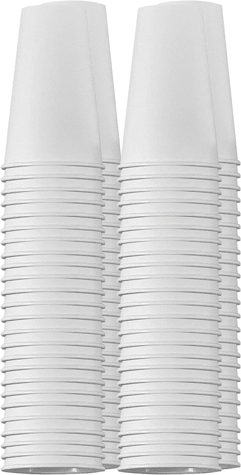 JerseyPac 16Oz Disposable Paper Hot Cups (100-Count) Hot Coffee, Tea, Cocoa Party Use - Thick, Heavy-Duty, Leak-Resistant Drinkware - Recyclable, Eco-Friendly - White (16 Oz.)