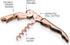 Viski Copper Double Hinged Corkscrew Wine Bottle Opener and Foil Cutter, Waiter™s Corkscrew Wine Key, 4.75"