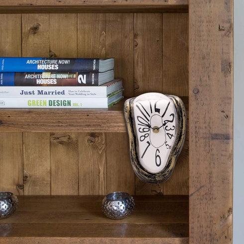 Lafocuse Silent Creative Surrealism Melting Clock with Arabic Numerals Inspired by Salvador Dali's Persistence of Memory Shelf Desk Table Clocks
