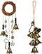 2 Pieces Witch Bells Protection Door Hangers Witch Wind Chimes Wreath Handmade Hanging Witch Bells Wiccan Magic Wind Chimes for Home Door Doorknob Witchcraft Decorations (Novel Style)