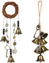 2 Pieces Witch Bells Protection Door Hangers Witch Wind Chimes Wreath Handmade Hanging Witch Bells Wiccan Magic Wind Chimes for Home Door Doorknob Witchcraft Decorations (Novel Style)