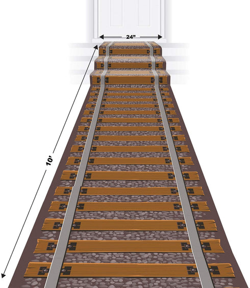 Beistle Novelty Printed Polyester Fabric Railroad Track Aisle Runner for Western Theme Birthday Parties Christmas Party Supplies