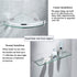 DOKU 4Pcs Adjustable 304 Stainless Steel Glass Clip Clamp Support 0.32"(8mm)-0.48"(12mm) Glass Shelf Brackets, Space Saving Bathroom Wall Mounted, Brushed Finished