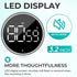 Digital Kitchen Timer, Round Magnetic Countdown Count Up Timer with Stand, Large 3'' LED Display, 3-Level Volume, Easy for Cooking, Learning, Yoga and Good for Seniors and Kids Used (Black)