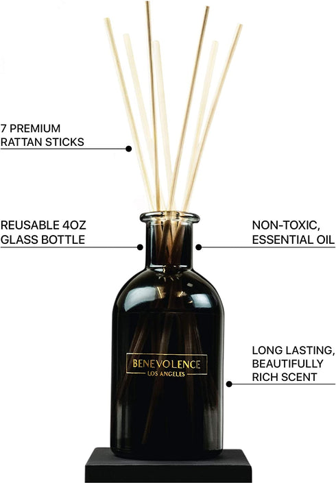 Reed Diffusers for Home | Energizing Redcurrant & Vanilla Fragrance Diffuser | Aromatherapy Scented Oil Reed Diffuser Set | Scented Oil Diffuser Sticks Diffuser | Set The Mood for Productivity