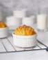 Delling Ramekins 8 Oz Oven Safe, Ramekins for Baking, Creme Brulee, Porcelain Ramekins for Souffle, Pudding, Set of 6, White
