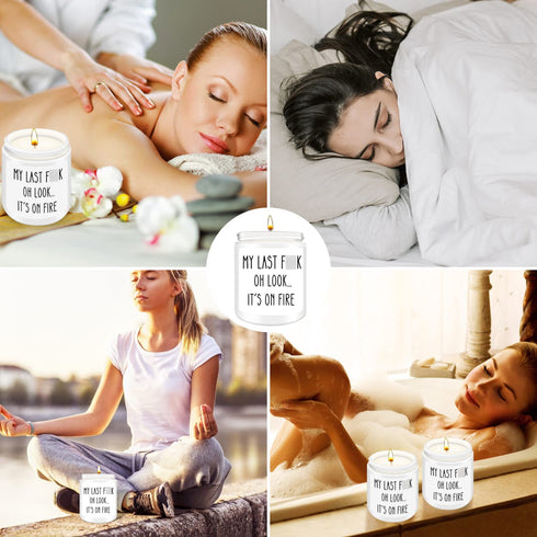 Funny Lavender Scented Candle Gifts for Women Men, My Last Fuck Candles, Best Friend Christmas Valentines Day Birthday Gag Gifts for Women Him Boyfriend Her Girlfriend Husband Friends Coworker