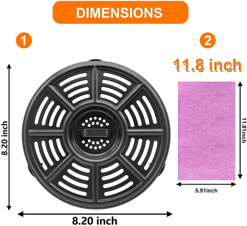 HEISENLIN Air Fryer Replacement Parts Crisper Plate for Ninja Air Fryers Foodi, 8.2 inch 4QT Premium Round air Fryer Tray Grill Pan Plate Accessories with Rubber Feet for Ninja, Dishwasher Safe