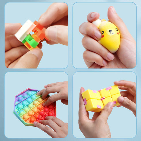 JOYIN 2021 Christmas Advent Calendar Pop-On-It Advent Calendar Pop Bubble Fidget Toy Assorted Toy with Puzzle Slime Squishy Stress Relief Toy Christmas 24 Days Countdown Calendar