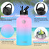 64 OZ Insulated Water Bottle with Straw & 3 Lids, Yoehka Vacuum Stainless Steel Thermos Mug, Double Wall Sweat-proof Sports Water Bottle to Keep Water Hot/Cold, with Cleaning Brush (Fantasy)