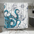 DESIHOM Cool Octopus Shower Curtain Anime Nautical Shower Curtain Teal Kraken Shower Curtain Sailboat Pirate Shower Curtain Polyester Fabric-72" x 72"