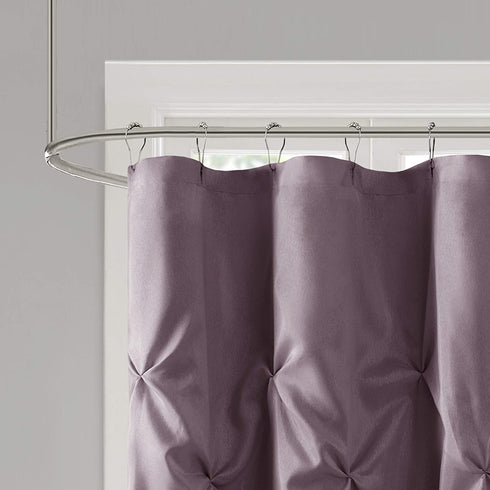 Laurel Purple Shower Curtain , Pieced Transitional Shower Curtains for Bathroom , 72 X 72" , Violet