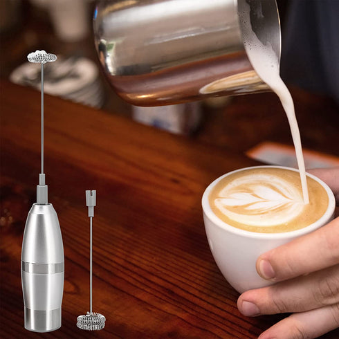 Milk Frother Handheld, Original Foam Maker for Lattes, Automatic Whisk Drink Mixer for Coffee, Mini Electric Foamer Cappuccino, Macchiato, Hot Chocolate, Tea, Frappe, Matcha, Protein Powder Beverage
