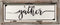 DeliDecor Gather - 12" X 5" Wooden Signs Wall Decor Rustic Embossed Retro Metal and Wood Framed Sign Modern Farmhouse Wall Hanging Art Gather Sign Home Decor