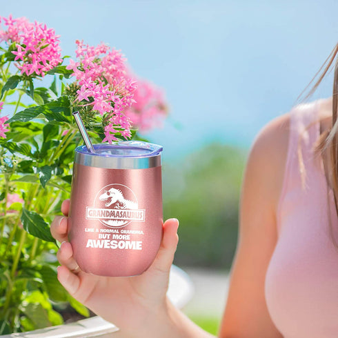 Gifts For Grandma - Grandma Birthday Gifts - Mothers Day Gifts For Grandma, Grandmother, First Time Grandma, Mimi, Grammy From Grandchildren, Granddaughter, Grandson, Grandkids - 12 Oz Wine Tumbler