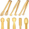 8 Pieces Gold Tongs Mini Serving Tongs Set Small Kitchen Appetizer Tongs Stainless Steel Sugar Cube Tongs for Tea Party Coffee Bar Cooking