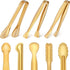 8 Pieces Gold Tongs Mini Serving Tongs Set Small Kitchen Appetizer Tongs Stainless Steel Sugar Cube Tongs for Tea Party Coffee Bar Cooking