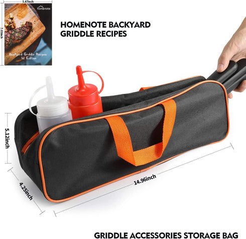 homenote Griddle Accessories Kit, Exclusive Griddle Tools Spatulas Set for Blackstone - 8 Pcs Commercial Grade Flat Top Grill Accessories - Great for Outdoor BBQ, Teppanyaki and Camping