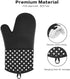 OVAWA Silicone Oven Mitts, Extra Long Kitchen Oven Gloves, Professional Heat Resistant Baking Gloves, 1 Pair, Black
