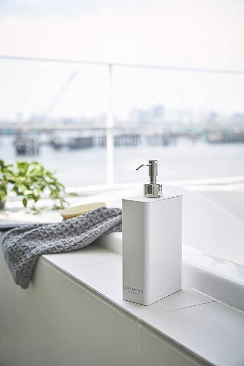 Yamazaki Tower Shampoo Dispenser White Rectangular