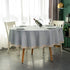 EHouseHome Faux Linen Tablecloth with Lace Trim - Waterproof/Spill Proof/Stain Resistant/Wrinkle Free/Oil Proof - for Banquet, Parties, Dinner,Wedding,Holiday,Silver Grey Round 70Inch