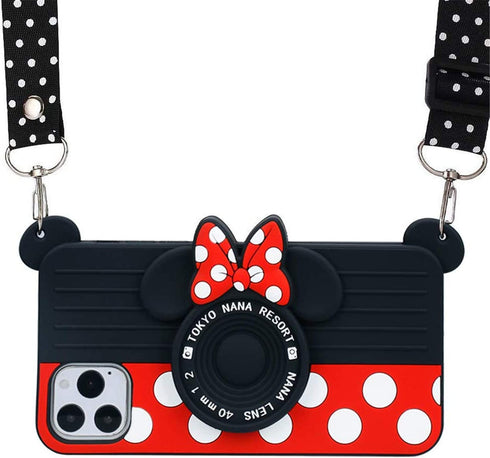 12 Pro Max Case for iPhone 12 Pro Max Case Cute 3D Cartoon for Minnie Camera Teens Girls Women Shockproof Protective Silicone Cover Cute Phone Cases for iPhone 12 Pro Max -6.7" (12 Pro Max-6.7")