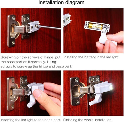 COSORO Hinge LED Sensor Light for Kitchen Cabinet Cupboard Closet Night Lights, Living Room/Bedroom/Wardrobe Night Lights (16PCS)