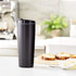 Amazon Basics Stainless Steel Tumbler with Flip Lid, Vacuum Insulated 30-Ounce, 2-Pack, Black