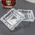 UMEIED Heavy Glass Ashtray, 2 Pack, Square Cigar Ashtray for Home Decor