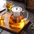 Mini Size Glass Teapot Tea Kettle-with Stainless Steel Removable Infuser for Blooming Tea & Loose Leaf Tea, Microwave & Stovetop Safe, 950ML/32oz (L-950)