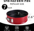 HONGBAKE 7 Inch Springform Pan with Texture, Cheesecake Pans with Leakproof Removable Bottom, Nonstick Round Cake Tin for Baking Smash Cake, Pie, Quiches, Pizza - Red & Dark Grey