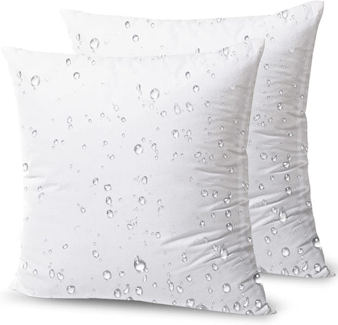 Phantoscope Premium Outdoor Pillow Inserts - Pack of 2 Square Form Water Resistant Decorative Throw Pillows, Made in USA Couch Sham Cushion Stuffer 18 x 18 inches
