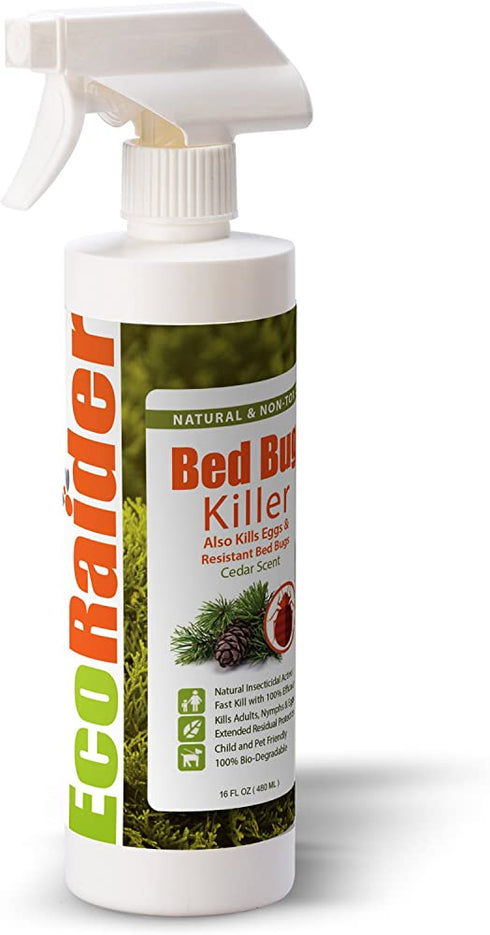 Bed Bug Killer by EcoRaider 16 oz, Fast and Sure Kill with Extended Residual Protection, Natural & Non-Toxic, Child & Pet Friendly