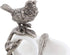 Vagabond House Song Bird Double Salt Cellar Spice Sauce Server and Place card with Pewter Feather spoons 2.5 inch Tall 4.25 inch Long 2 inch Wide