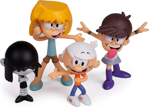 The Loud House Figure 4 Pack - Lincoln, Lori, Lucy, Luna - Action Figure Toys from The Nickelodeon TV Show - 3" Each - Ages 4+
