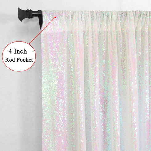 Sequin Curtains 2 Panels Iridescent White 2Ftx7Ft Sequin Backdrop Curtain 84In Lenght Glitter Wedding Backdrop Party Backdrop Curtain Payette Sequin Curtain Photo Backdrop for Christmas Decorations